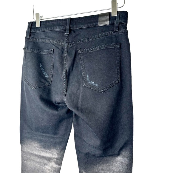 Anthropologie Level 99 Hombre Metallic Raw Hem Distressed Cropped Jeans Size 26 - Picture 4 of 11